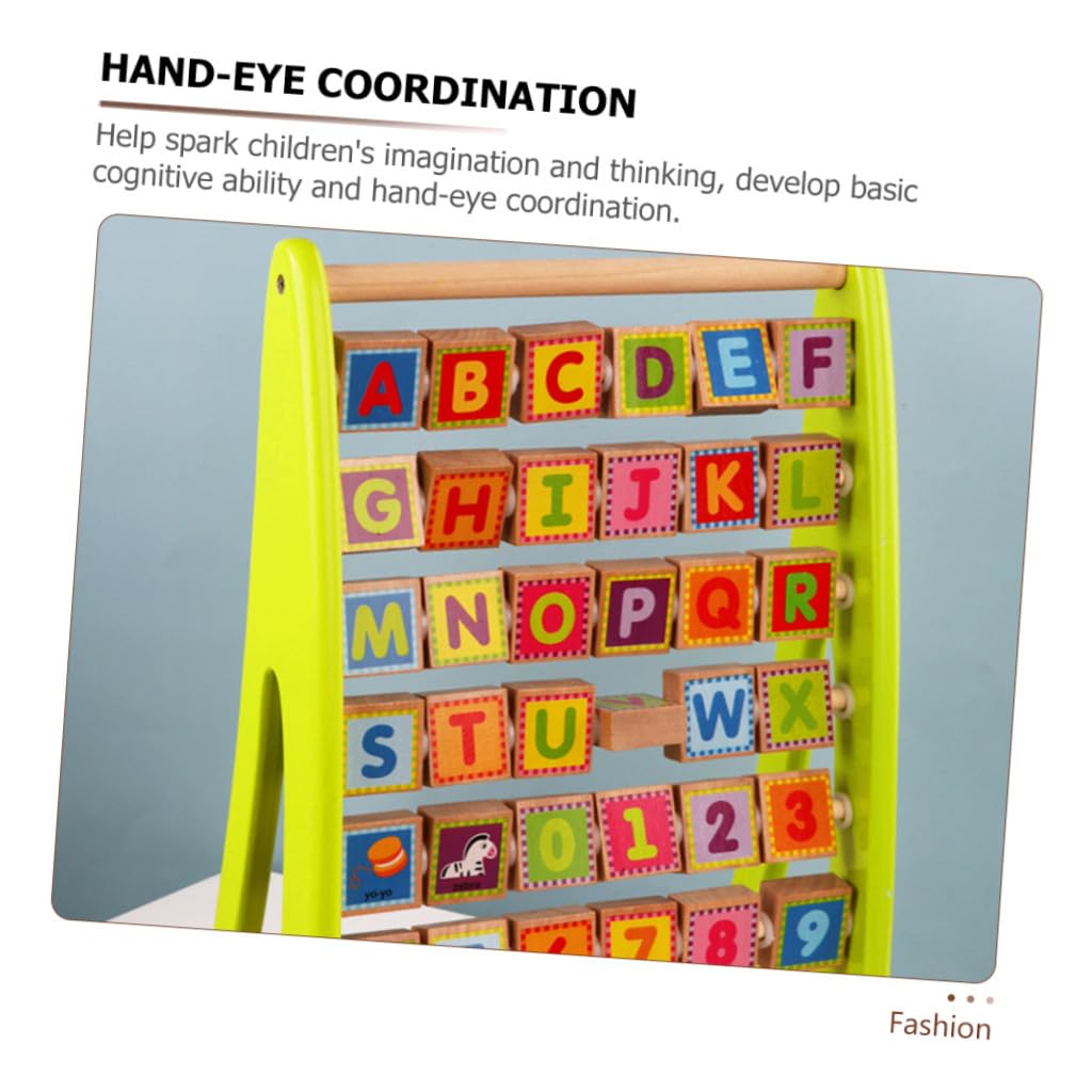 Gioco Educativo in Legno per Tavola Cognitiva Multifunzione con Lettere e Numeri Strumento Montessori per Apprendimento Precoce e Coordinazione Mano-Occhio Resistente e Didattico