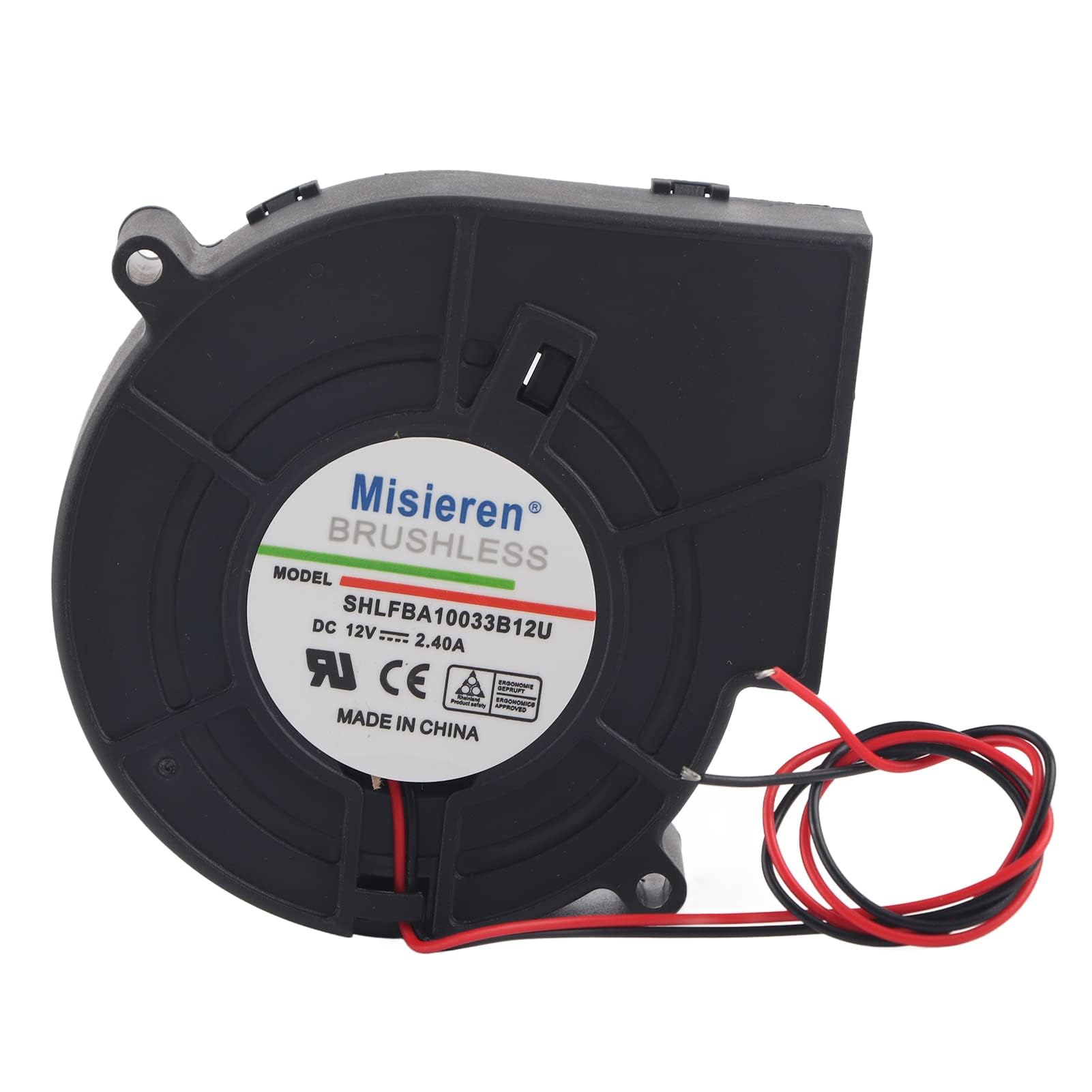 Atyhao Dmuchawa powietrza, podwójna turbina kulkowa, wentylator na piknik, kemping, ogrzewanie grilla, 12 V, 2,4 A