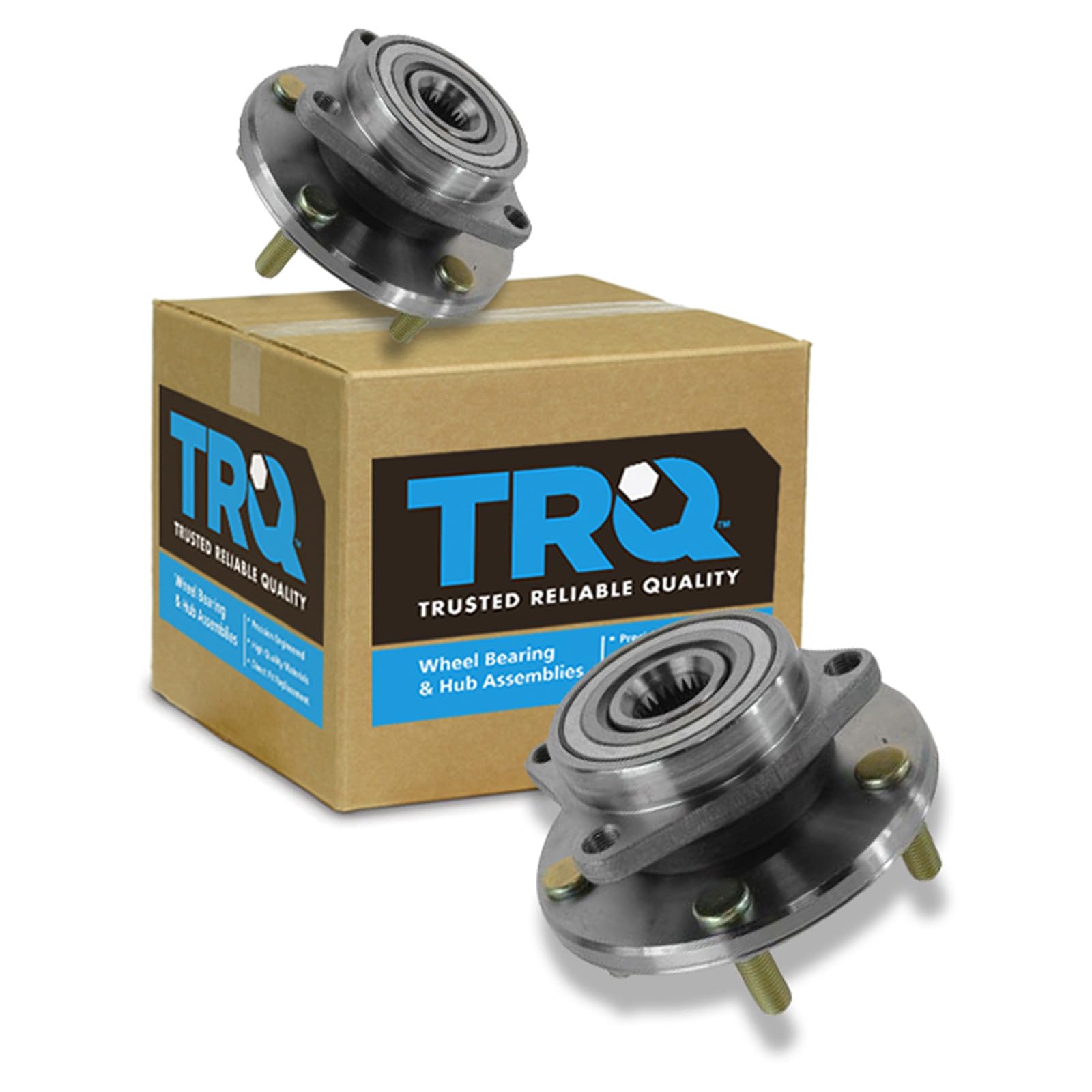 TRQ Front Wheel Bearing and Hub Assembly Set 2 Piece