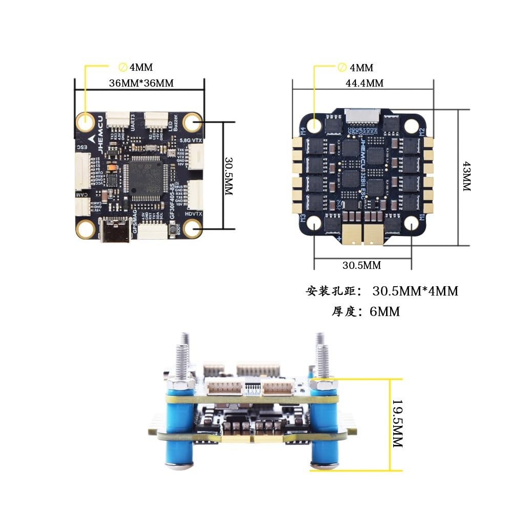 Per JHEMCU F405 Controller di volo Stack 80A 4in1 ESC - per FPV Racing Freestyle Drone