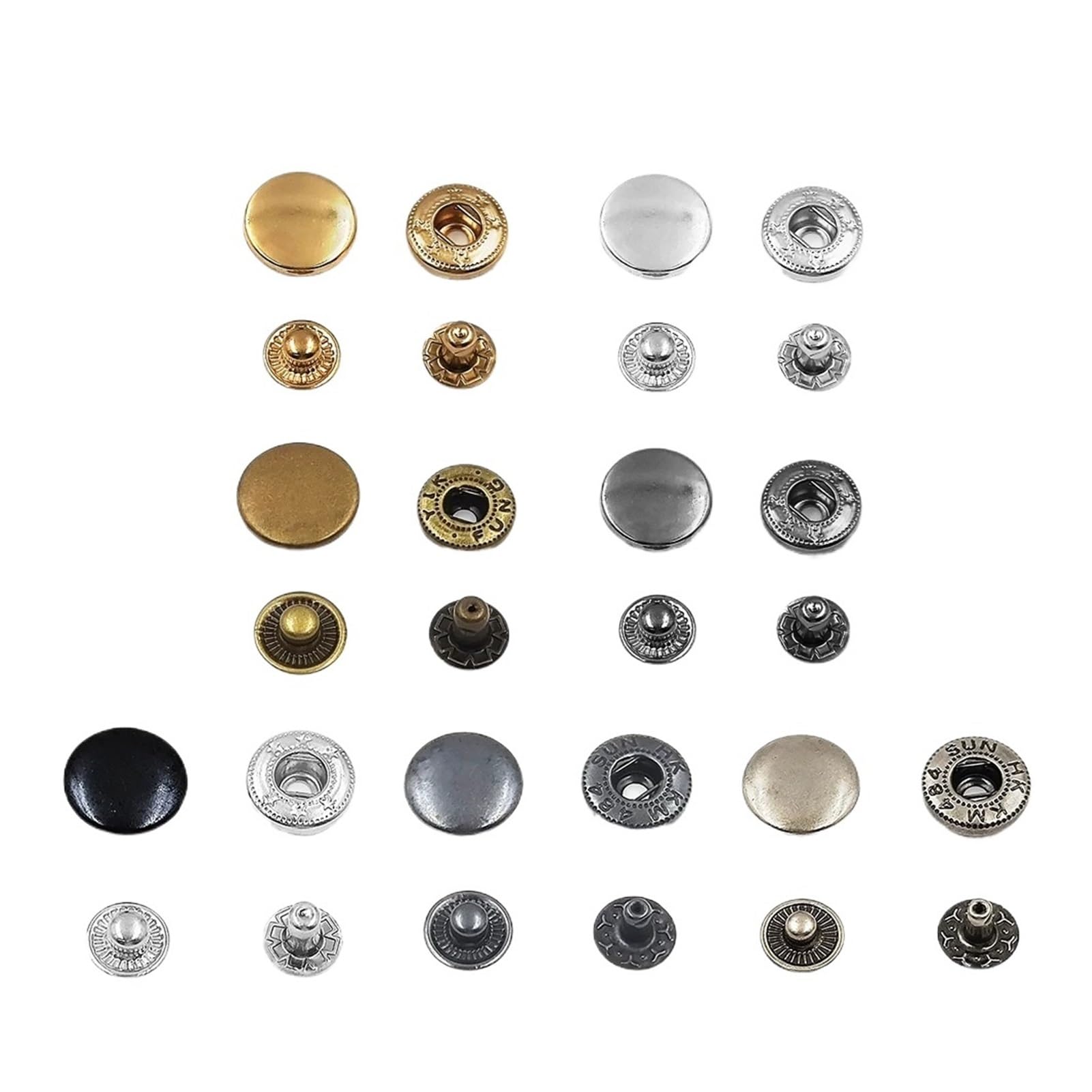 50 Bottoni Automatici In Metallo - Chiusure A Scatto Per Cucito Fai Da Te - Foto 13