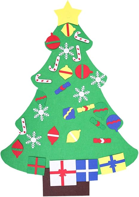 Amazon Shellme 新型 Diy 手作り クリスマスツリー マジックテープ付き ストラップ 大きいサイズ 知育 学習玩具 室内 新年 装飾品 オーナメント コーディネート パーティー お祝い デコレーション メイキングトイ おもちゃ