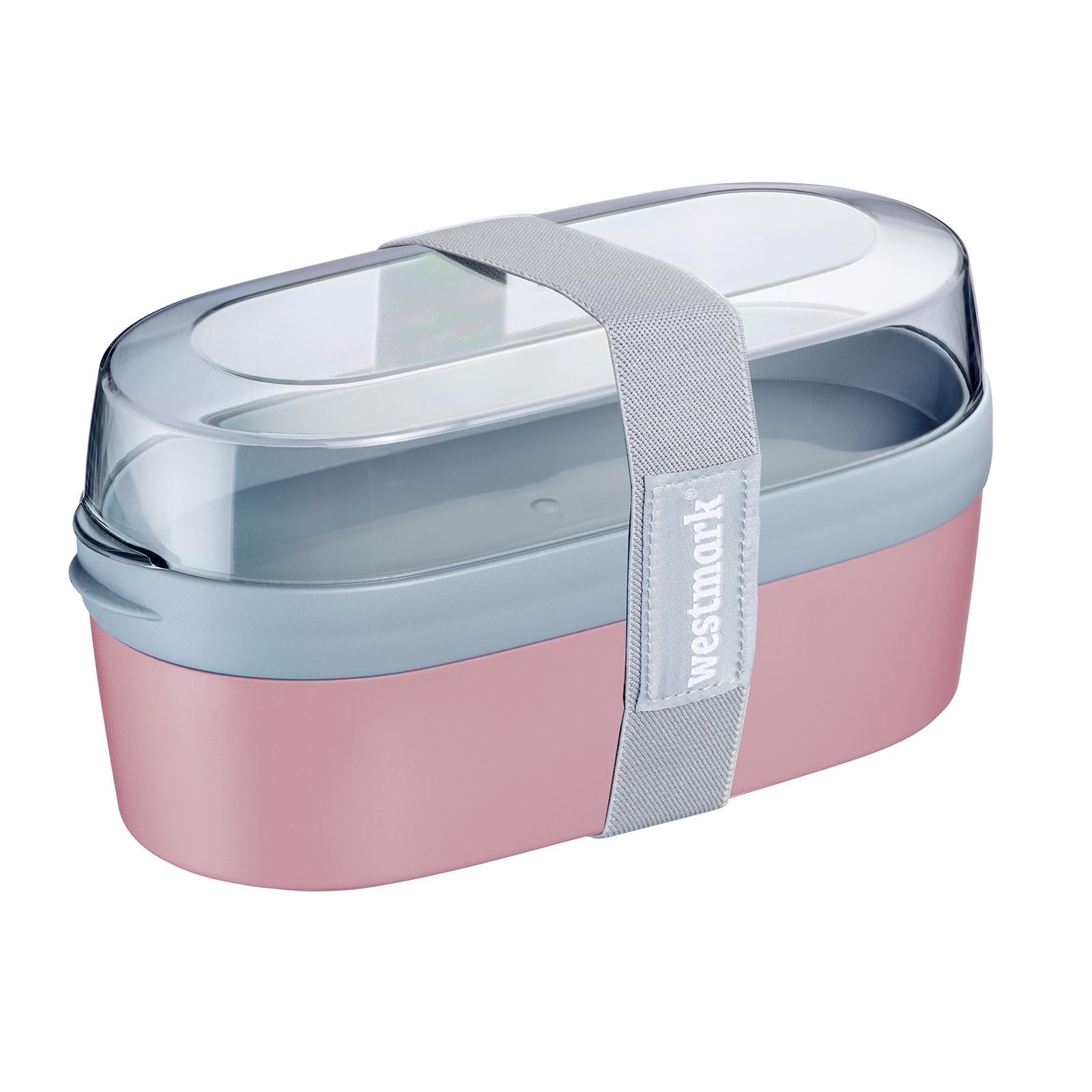 Westmark Lunchbox Mini – Practical Box with Compartment System in bento Style, 760 ml and 830 ml containers for Meal prep, School and Office, Microwave-Safe, Made in Germany – Pink