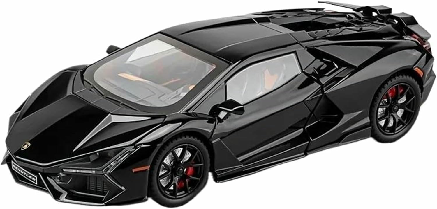 DEAVER Modelli auto lega pressofusa 1:24 per Lamborghini Revuelto modelli veicoli scala rifiniti alla moda kit per esposizione souvenir collezione(Black)