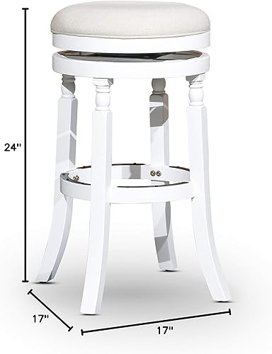 Miniatura 3 de DTY Indoor Living Palmer Lake - Taburete giratorio de 24 pulgadas, altura de mostrador, gris desgastado, asiento de carbón