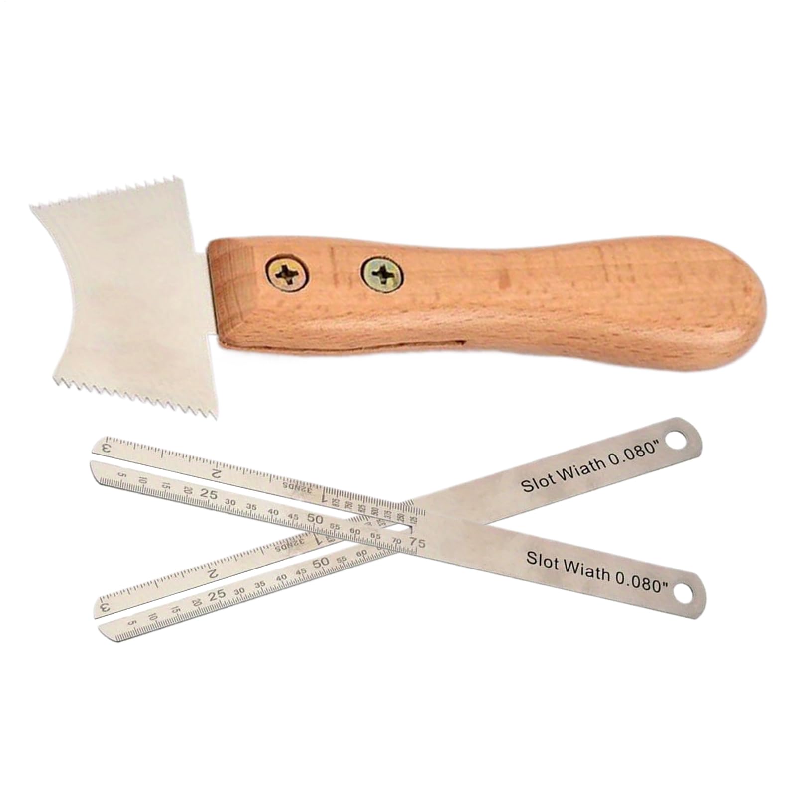 Scie à coller manche guitare basse outil luthier acier grattoir fente frette mesure entretien