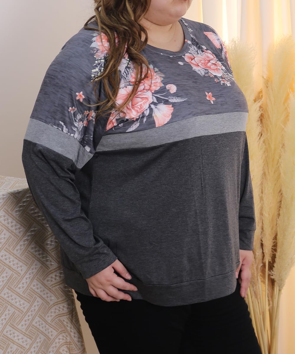 RITERA Plus Size Tops for Women Long Sleeve Casual Tunic Shirts Round Neck Pullover Tees XL-5XL - Image 5