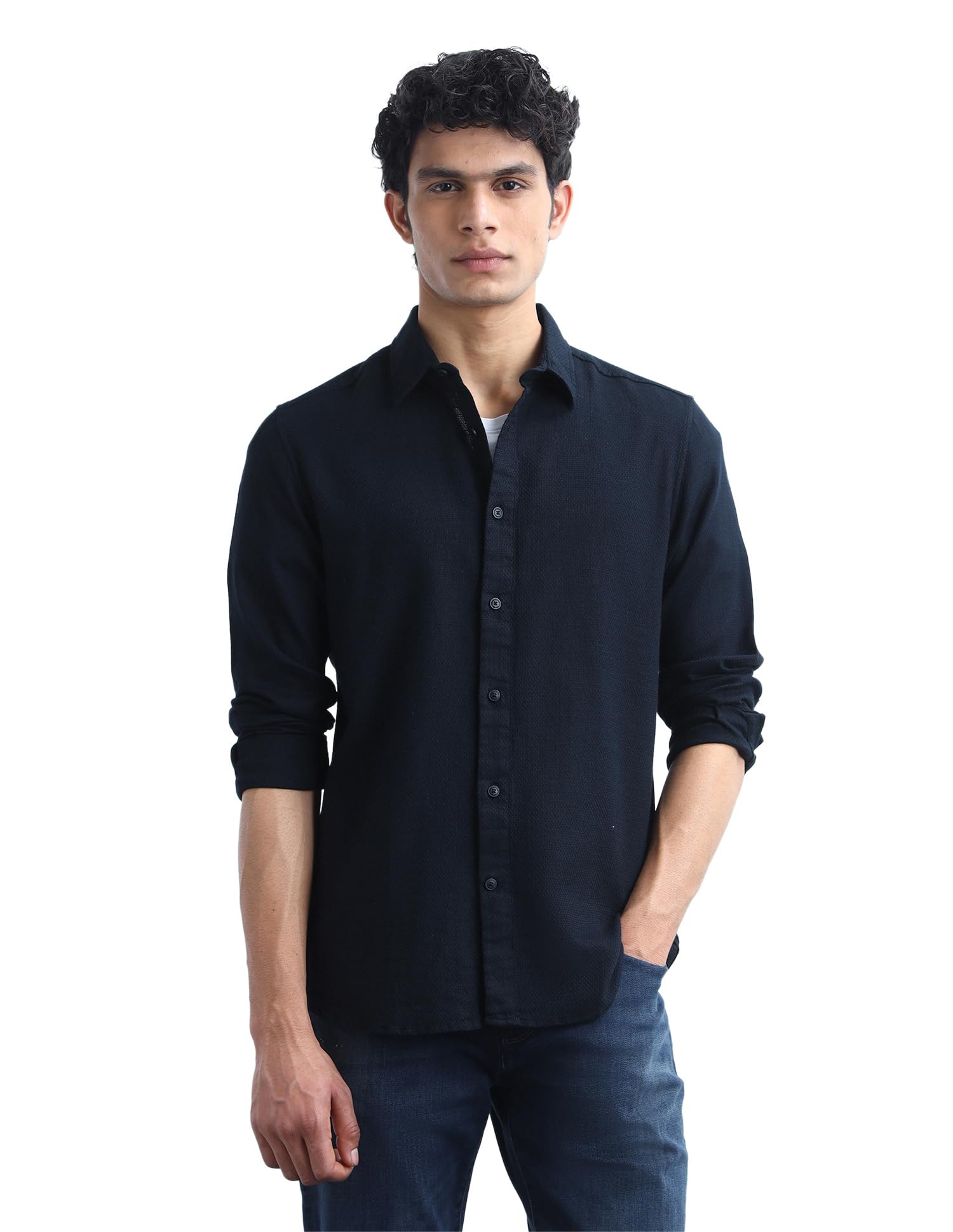 flying machine Men's Slim Fit Shirt | Self-Design | Long Sleeves | Shirt for Man-picture-30