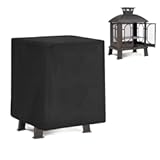 POMER Fire Pit Cover for PAPABABE 45" Fire Pit Pagoda, Waterproof and Uv-resistant Patio Outdoor Fireplace with Drawstring Cord All Season Protection - 32"Lx23"Wx40"H