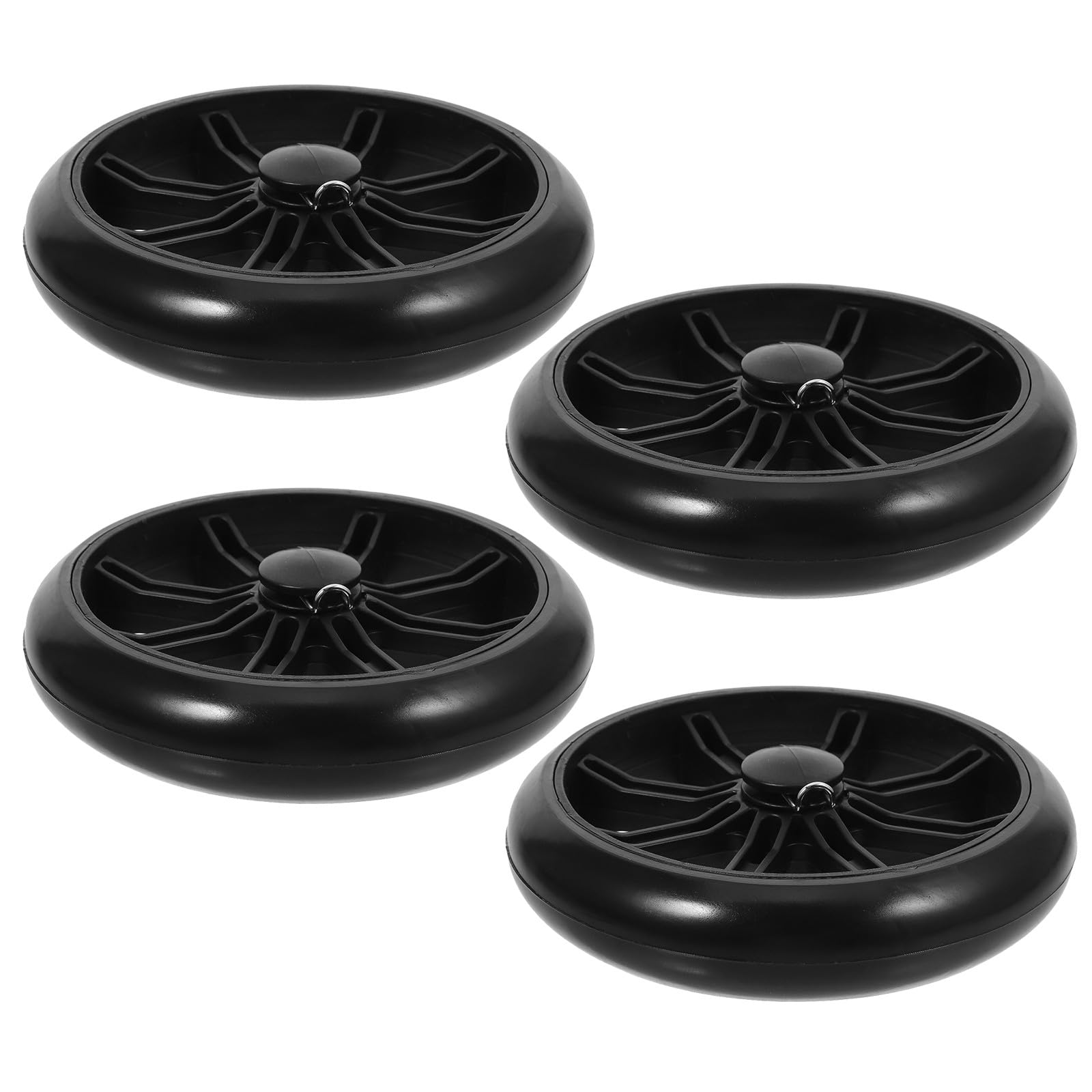 4 ruote per carrello della spesa con clip a scatto - Ruote di ricambio in plastica da 6" per carrelli della spesa pieghevoli, carrelli multiuso e a mano - Foro per asse da 8 mm