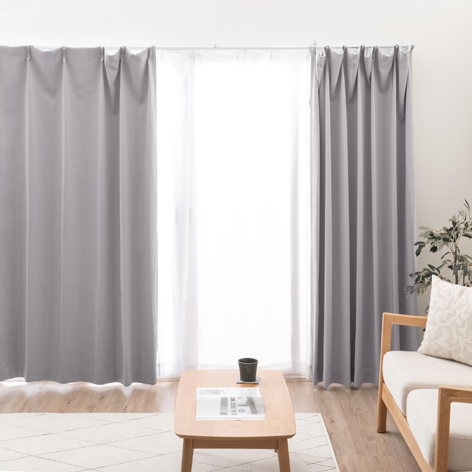 横幅248cm×高さ198cm】オーダーカーテン+レースカーテンセット