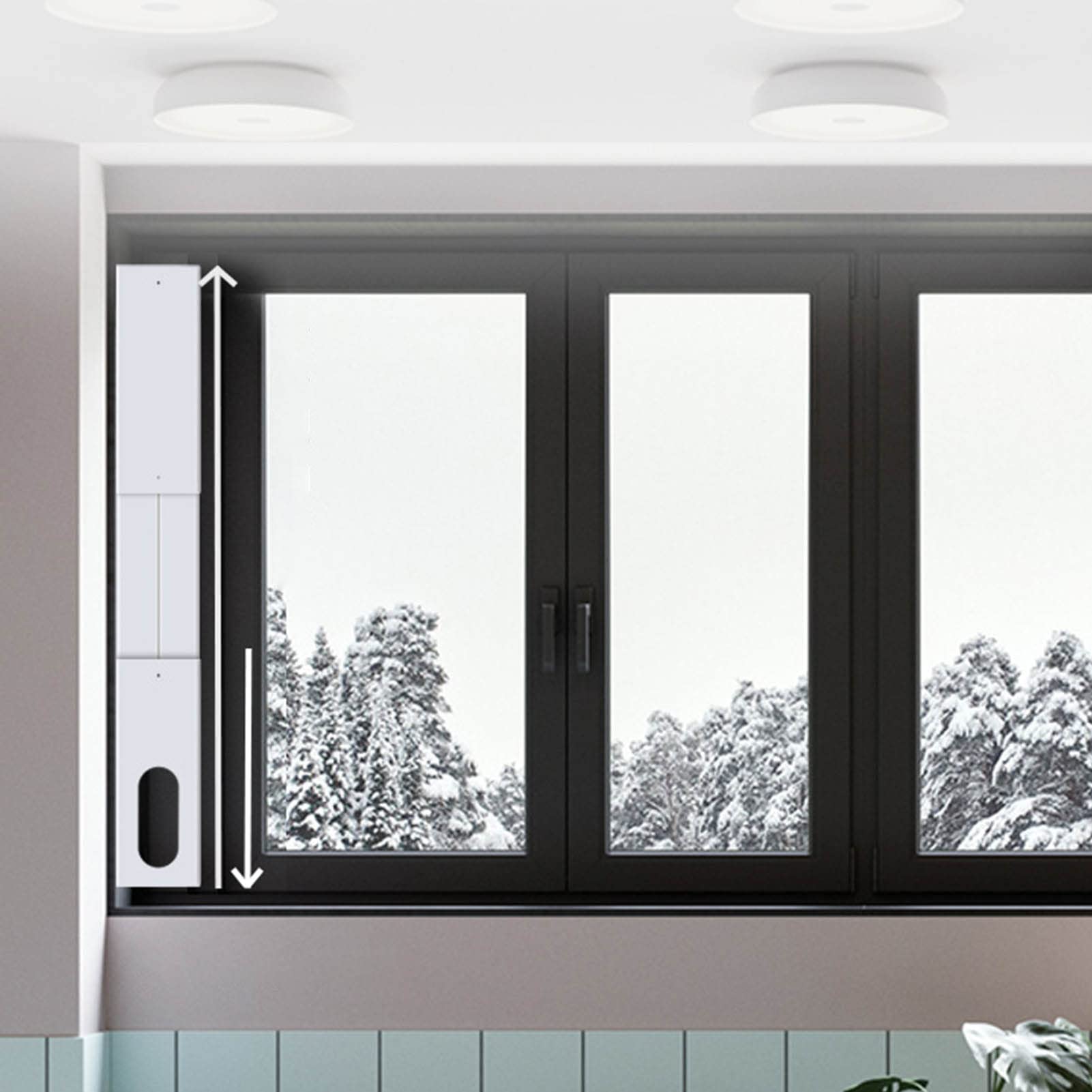 Kit de ventilación de aire acondicionado para ventana, kit portátil para aire acondicionado y ventana, apto para todos los sistemas de aire acondicionado con manguera de escape de 5,1 pulgadas, aire