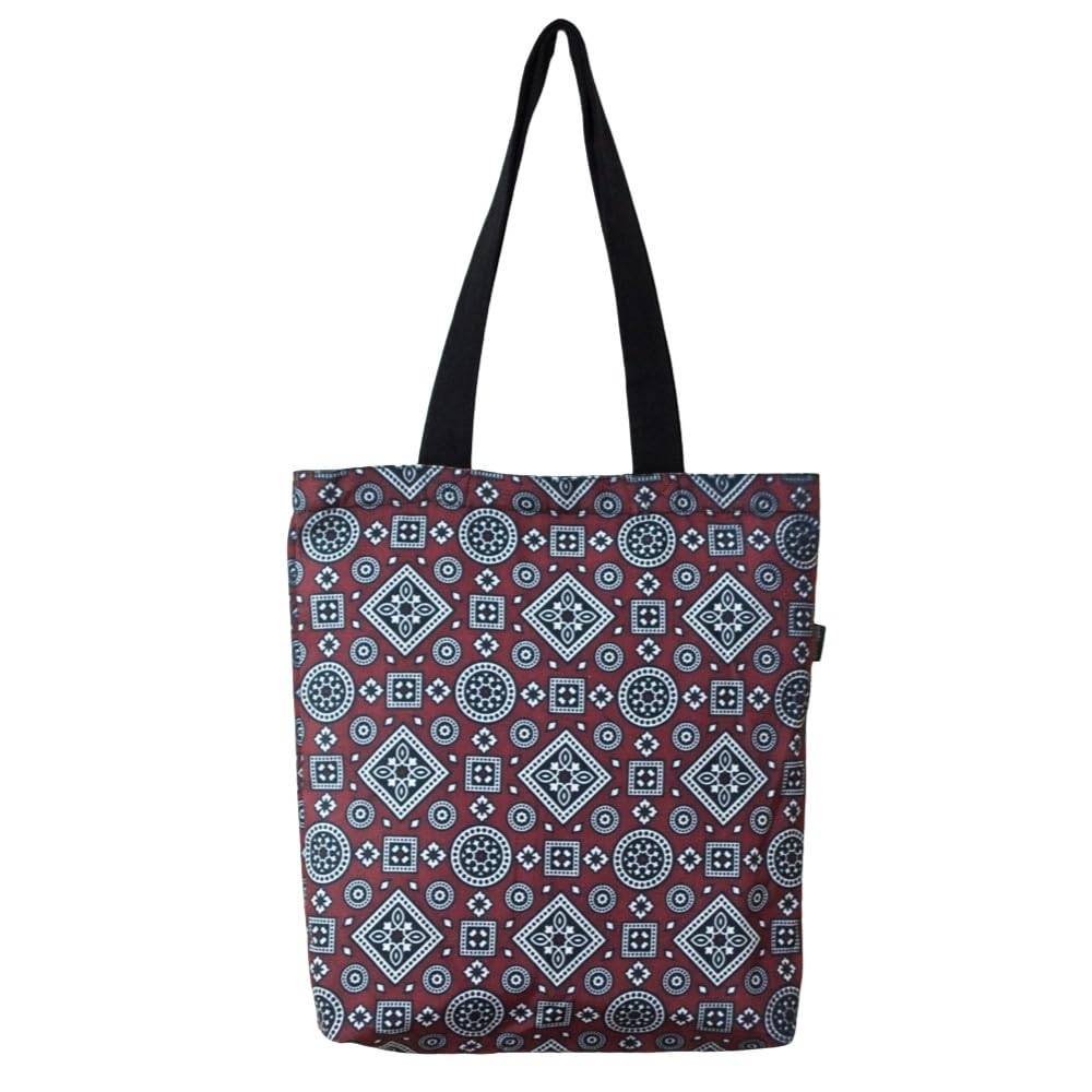 Roundsun Allover Printed Canvas Vertical Tote Bag | Zipper Closure | Inner Pocket With Zipper | Two Inner Pockets For Acce... - Review, Price and Buying Guide