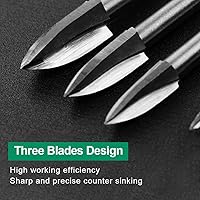 Vista 5 de Juego de brocas de tallado de madera para Dremel, herramienta rotativa, 5 piezas, accesorios de taladro de grabado, broca de madera, manualidades