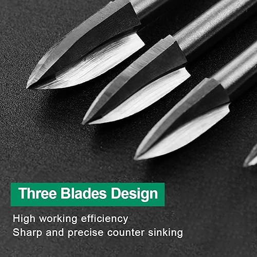 Miniatura 5 de Juego de brocas de tallado de madera para Dremel, herramienta rotativa, 5 piezas, accesorios de taladro de grabado, broca de madera, manualidades