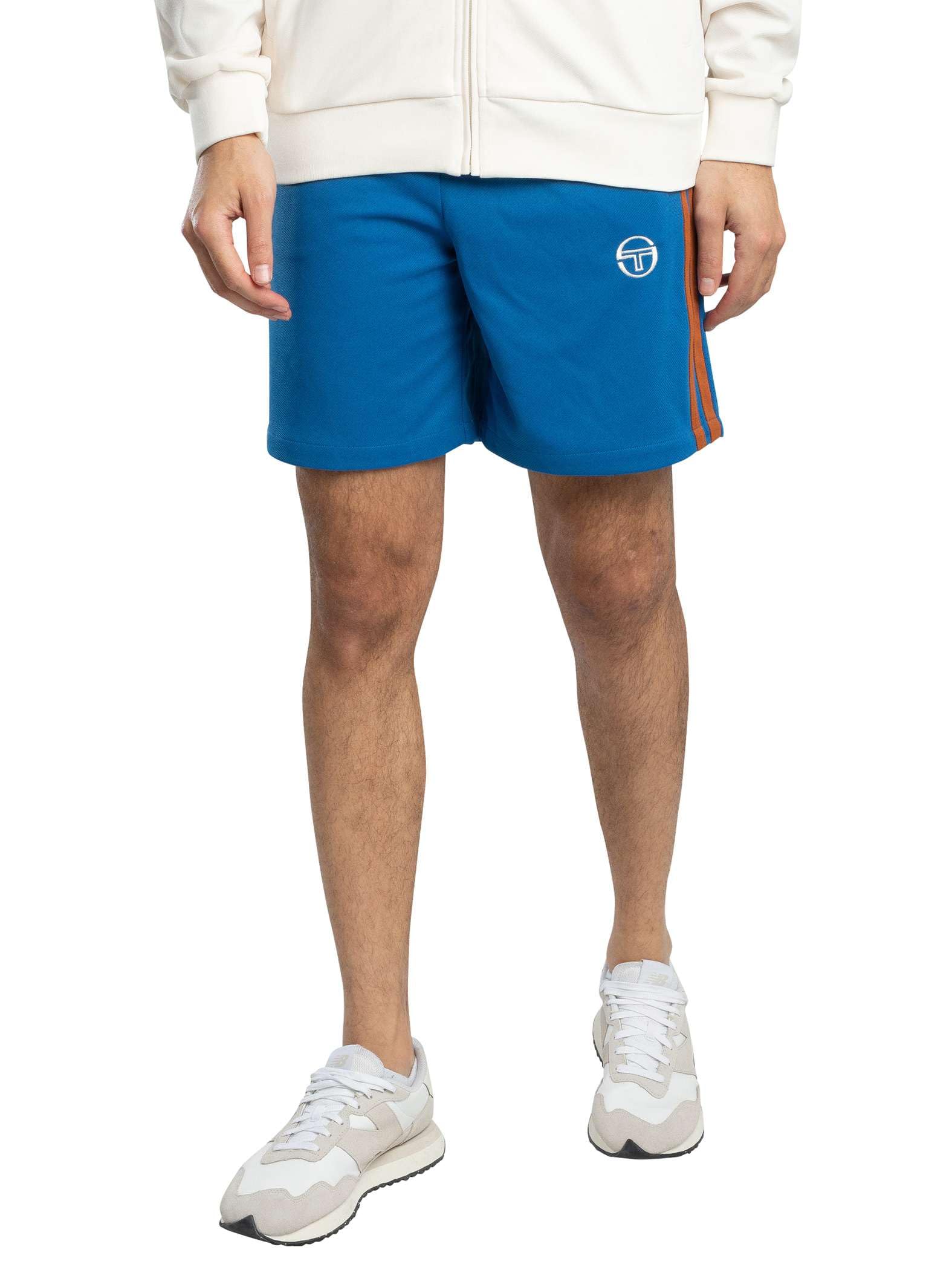 Sergio Tacchini Men's Blue Pietrapertosa Sweat Shorts, Nautical /Gardenia/Mocha, L