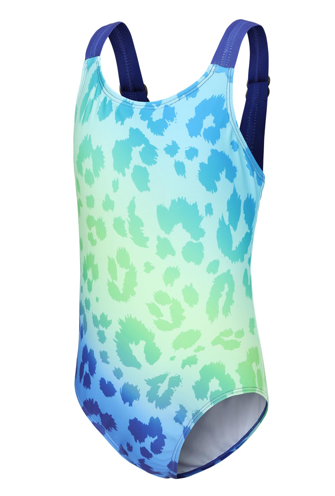 Aisyee Bañador para niña de una pieza diseño hawaiano con traje volantes florales baño niñas 3 a 16 años Green Off Shoulder 13-14