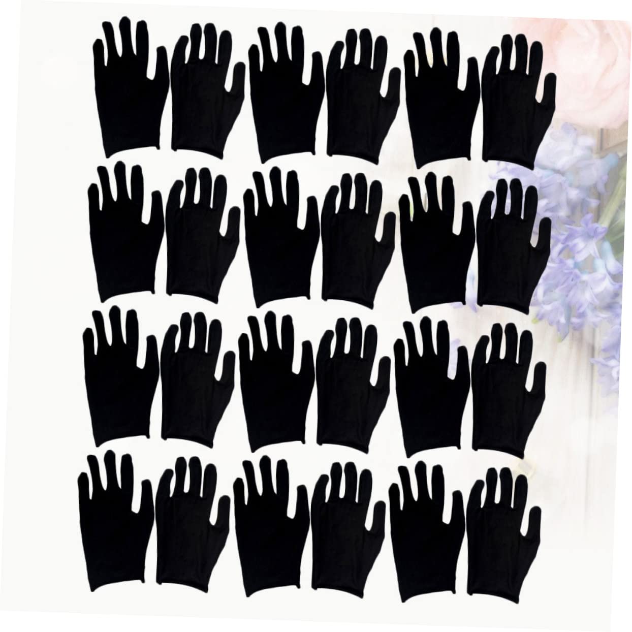 PartyKindom Guantes de Algodón Negros para Trabajo Resistentes y Transpirables, 12 Pares, Impermeables y Anti-corte, Ideales para Jardinería y Uso Industrial