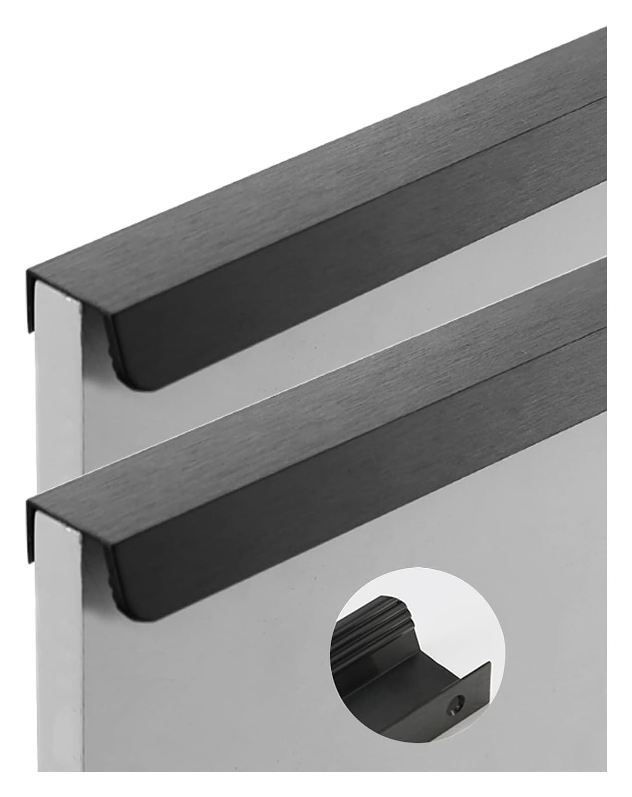 Lqzaxsrdr Black Concealed Drawer Handles, Aluminum Pull Handles Multiple Sizes(Length 200Mm)