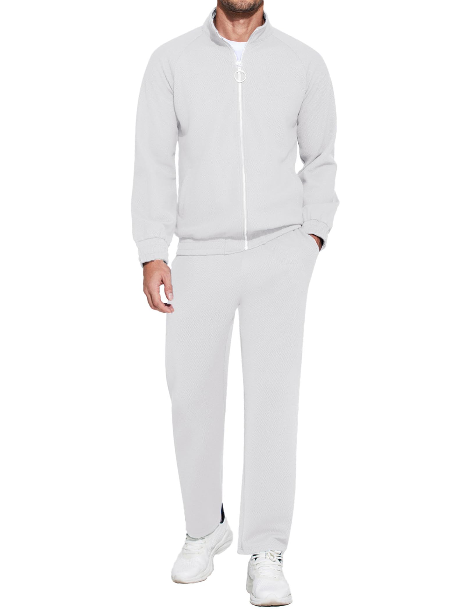 COOFANDY Mens 2 Piece Tracksuit Casual Sweatsuits Full Zip Track Suits Jogging Athletic Suit Sets