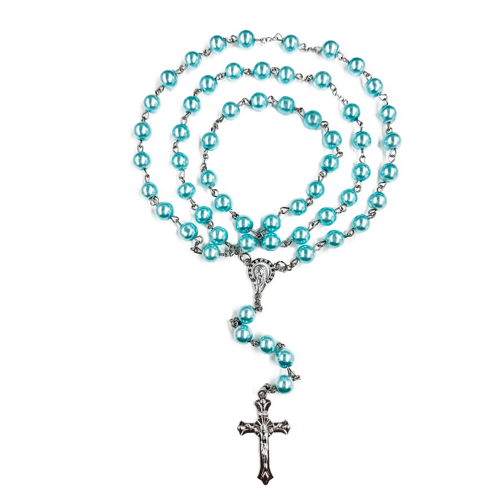 Rosary Beads, Rosary Beads Catholic for Men and Women Pack in Holy Cup Metal Gift Box, First Communion Rosary for Girls and boys, Rosary Necklace as Gifts for Mother, Grandmother, Elders.