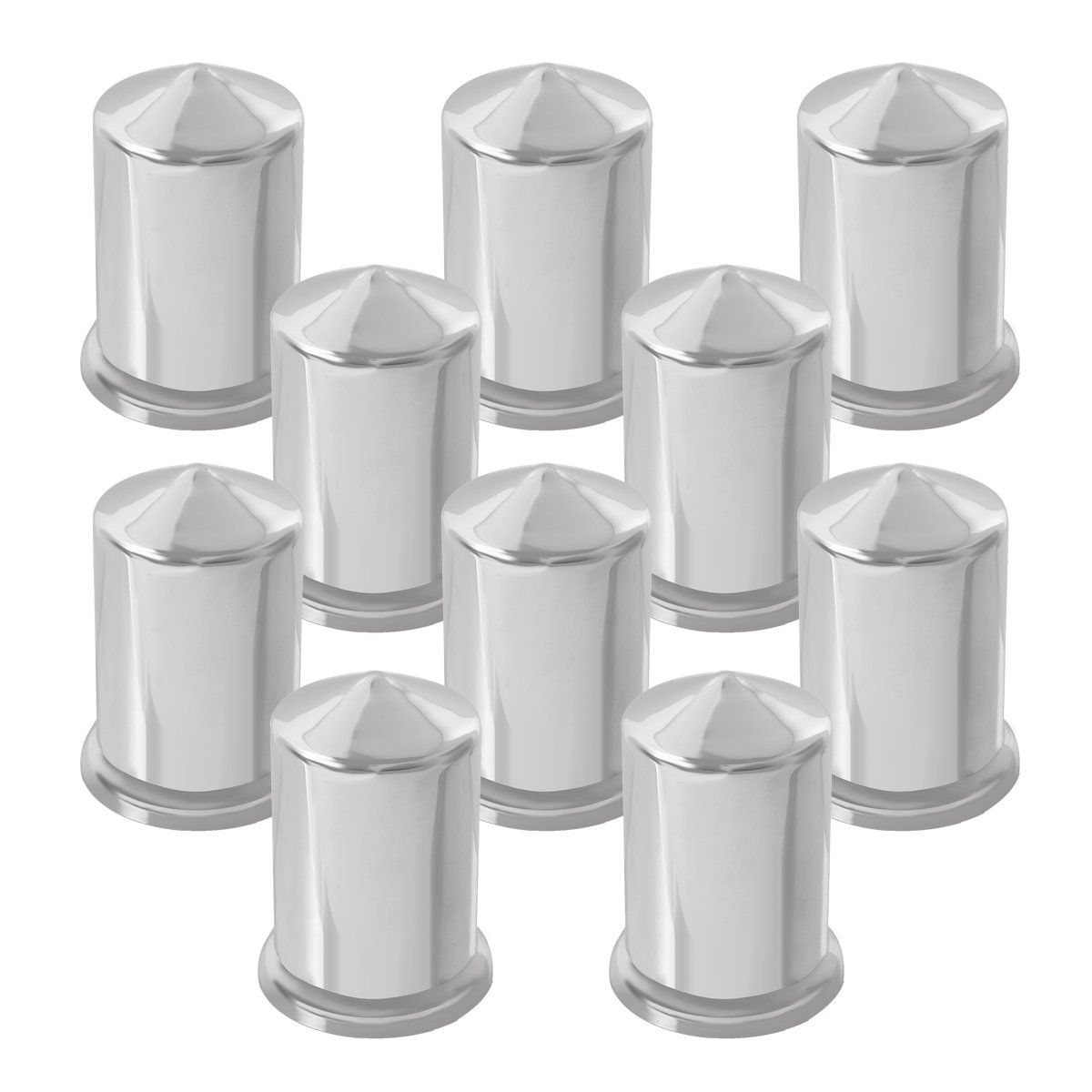 Photo 1 of GG Grand General 10018SP 1.5 Inches Pointed Chrome Plastic Nut Cover with Flange 1.5" x 2-15/16" Round Push-On