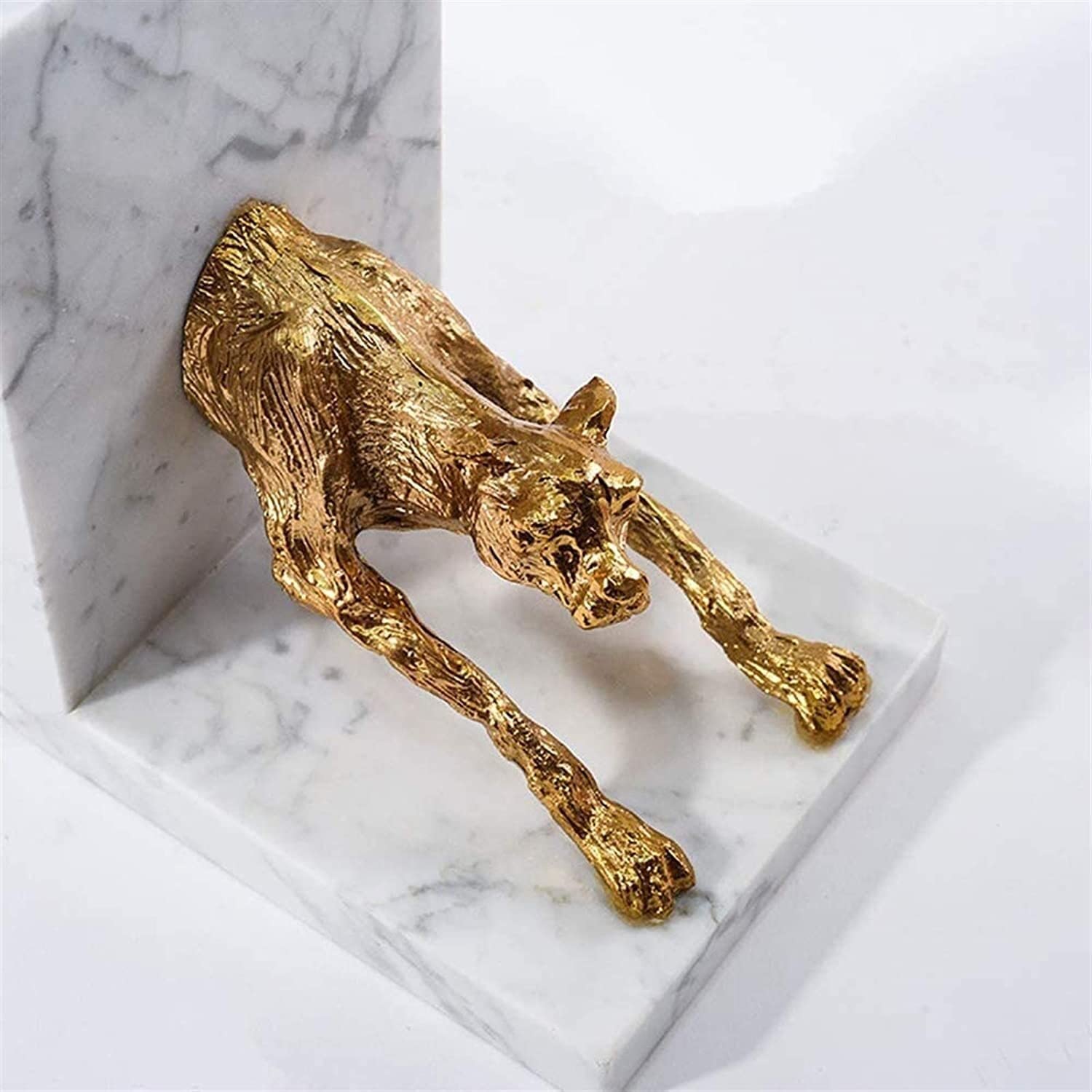 Fermalibri a forma di leopardo portafortuna, in rame, oro, marmo, leopardo, decorazione creativa in rame, decorazione per la casa
