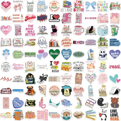 100pcs Book Stickers for Kindle, Bookish Reading Stickers for Laptop, Booktok Book Lover Clear Vinyl Case Gifts Accessories for Teens Adults - image 2