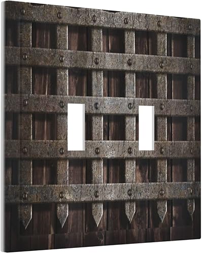 Miniatura 33 de Puerta de castillo de madera de mediados de siglo, estilo griego, cubierta de interruptor de luz de palanca individual, placa decorativa de pared