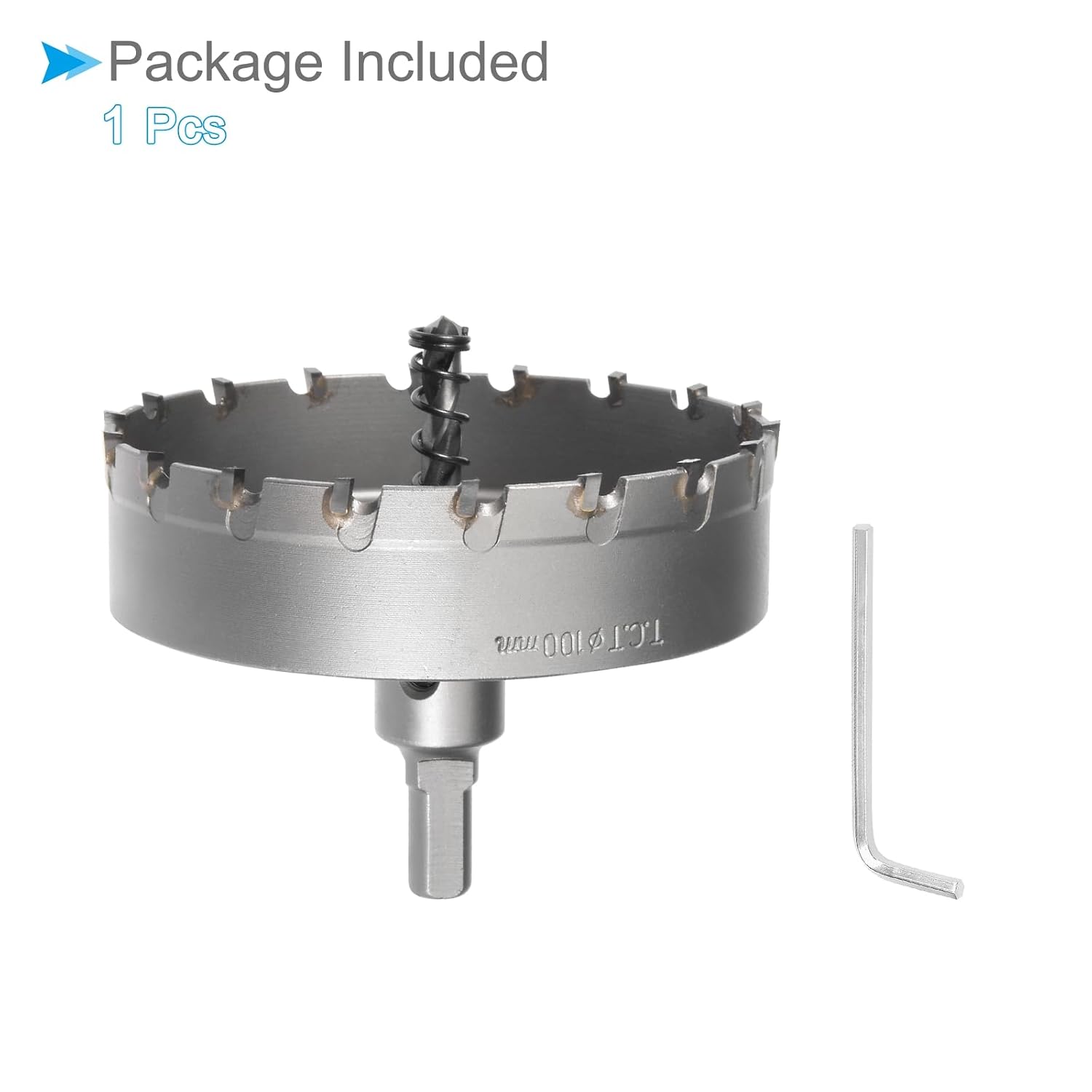 Carbide Hole Saw, 3.9 Inch/100mm Diameter, Metal Steel Hole Cutters Drill Bits - (Applications: for Metal Wood), 1-Pieces