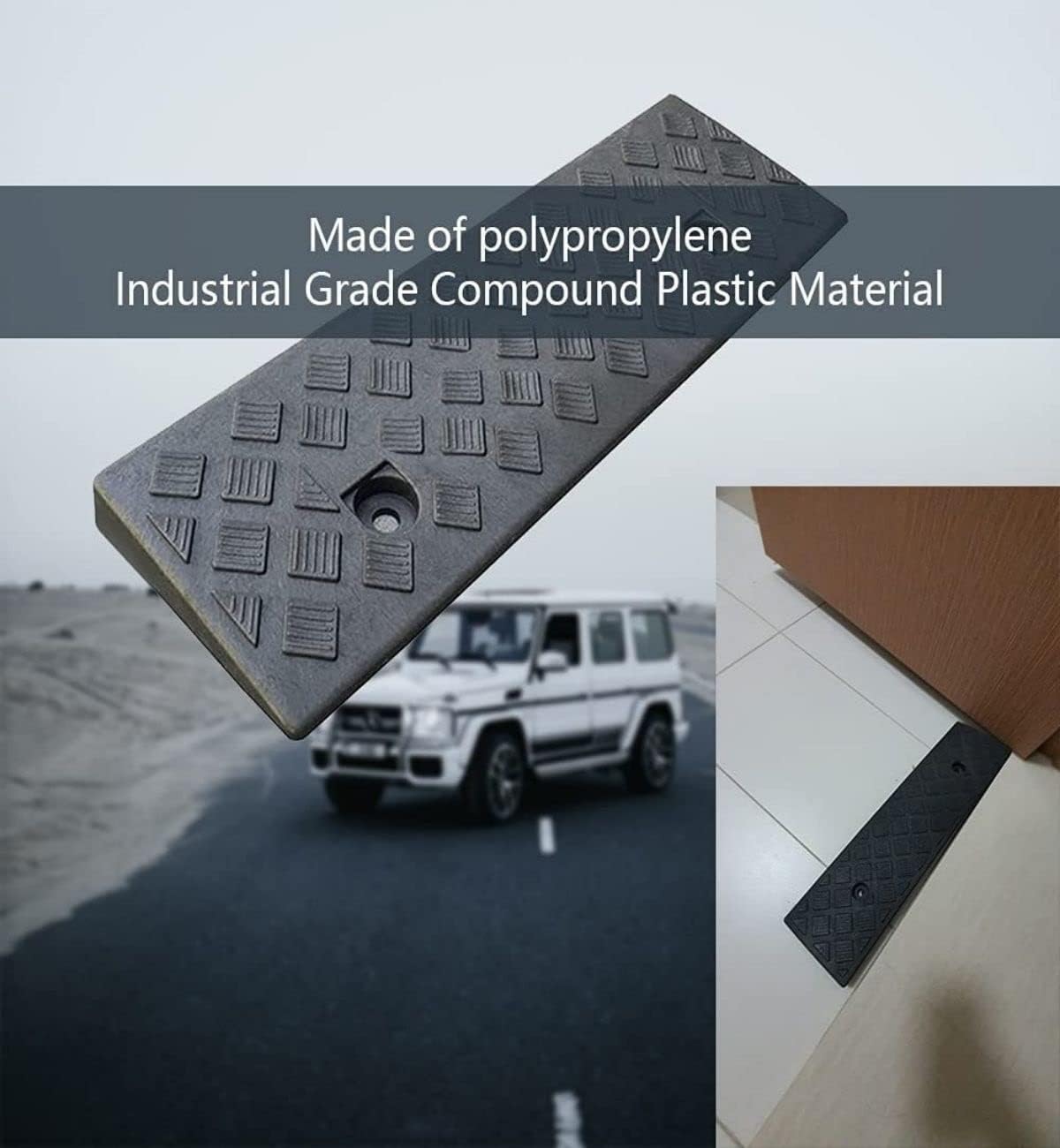 LXT-KL Rubber Wheelchair Ramp Driveway Curb Ramps Thresholds Loading Ramp for Thresholds Doorways and Bathroom