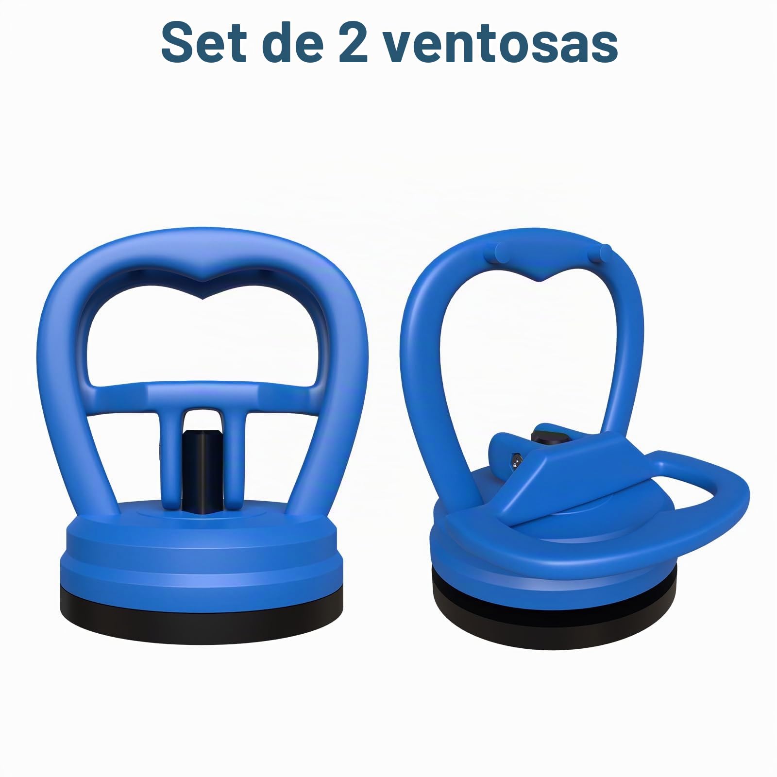 MMOBIEL Ventosas 2 Piezas - Ventosa de Cristal Desabollador Herramienta Apertura Electrónicos 10 kg Gran Resistencia Azul