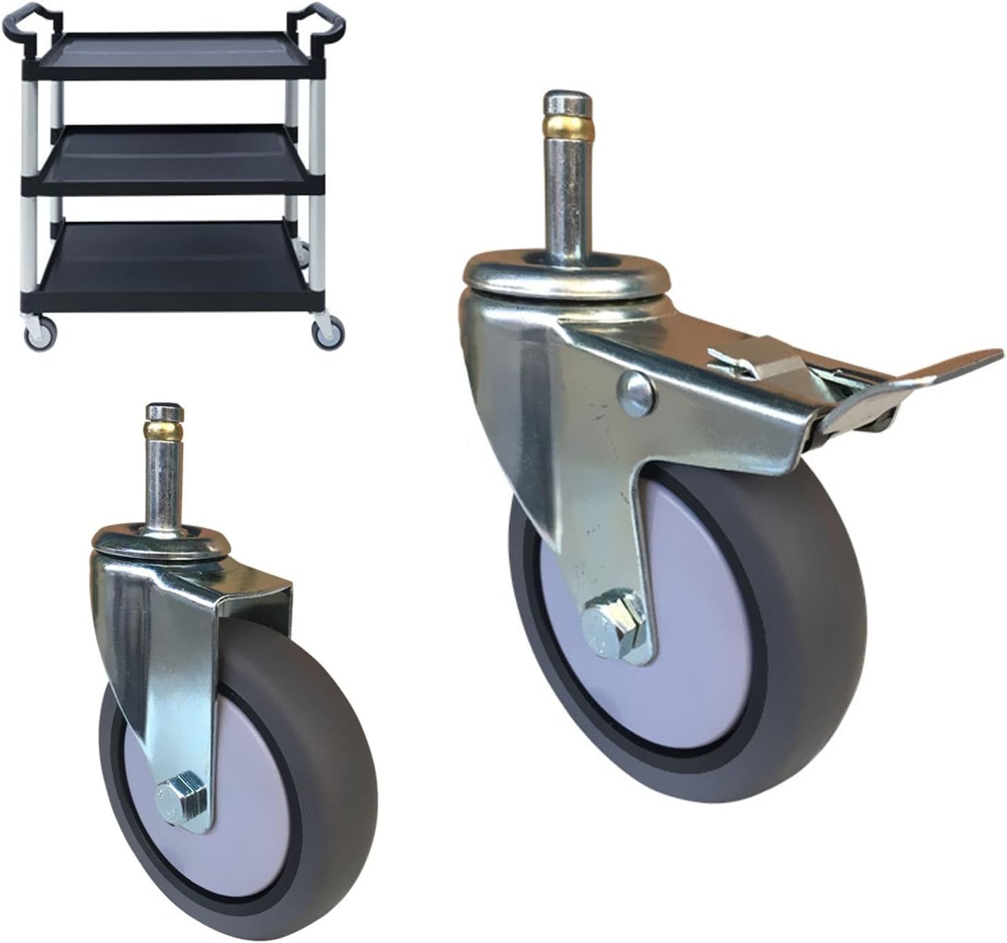 100mm Do dużych obciążeń koła skrętne - 4pcs Guma Tuleja Meble Kraska do Kuchnia, Hotel Wózki & Stół warsztatowy - 280kg nośność(Uniwersalny,11x50mm)