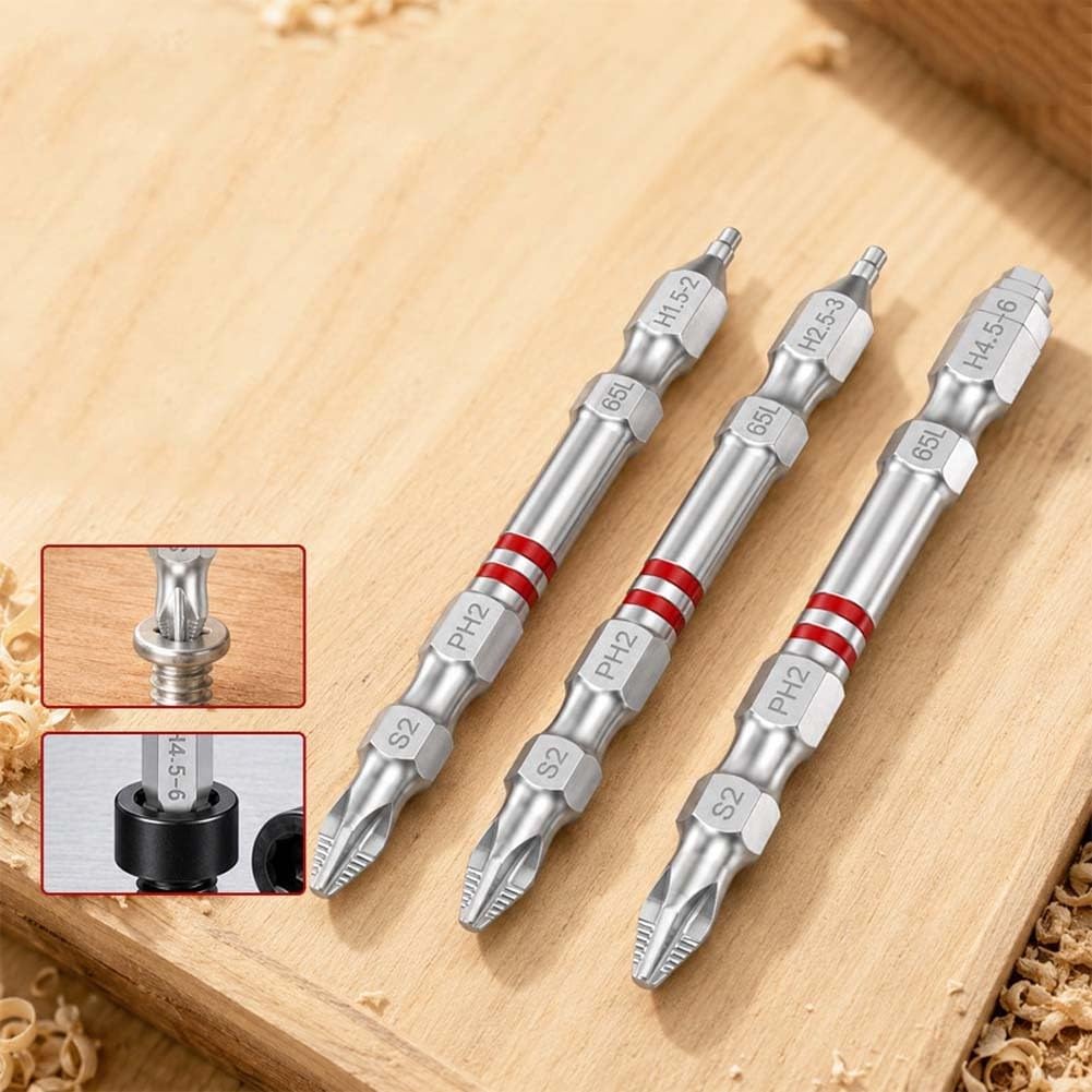 para puntas Destornillador Doble Cabeza 100mm Magnetizadas (3PCS 65mm)