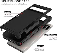 Vista 4 de ZUSLAB Case Compatible with Google Pixel 7 2022, Slim Fit Shockproof Rubber & PC Bumper, Non-Slip Protective Phone Cover for Girls Women Men, Black