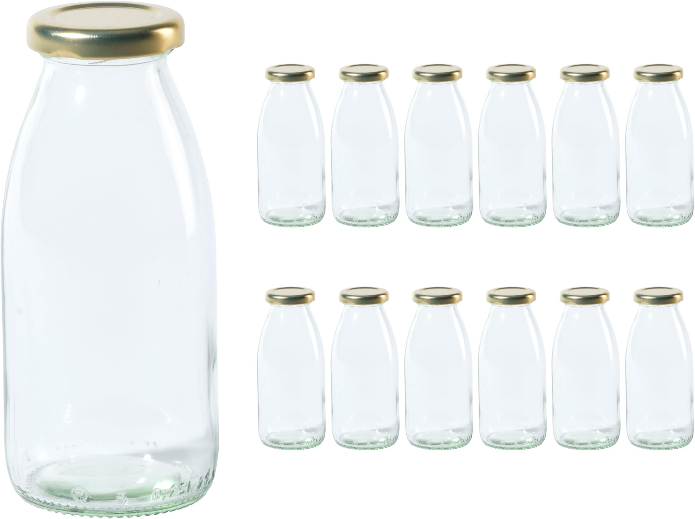 12 Stück Leere Milchflaschen 200 Ml – Transparente PET-Saftflaschen Mit Auslaufsicherem Deckel, Perfekt Für Smoothies, Säfte Und Getränke