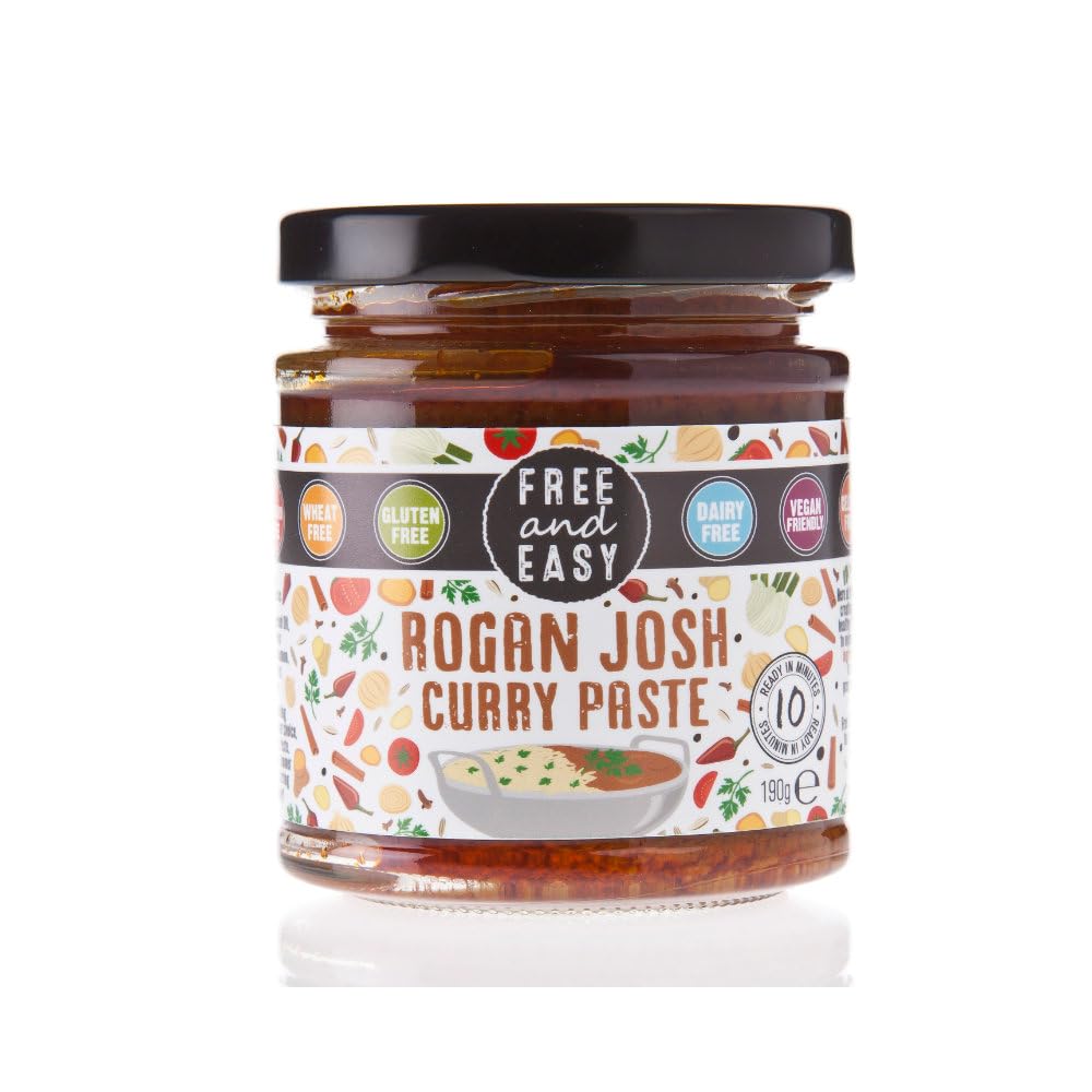 Free and Easy Rogan Josh Curry Paste 198 g (Pack of 6)