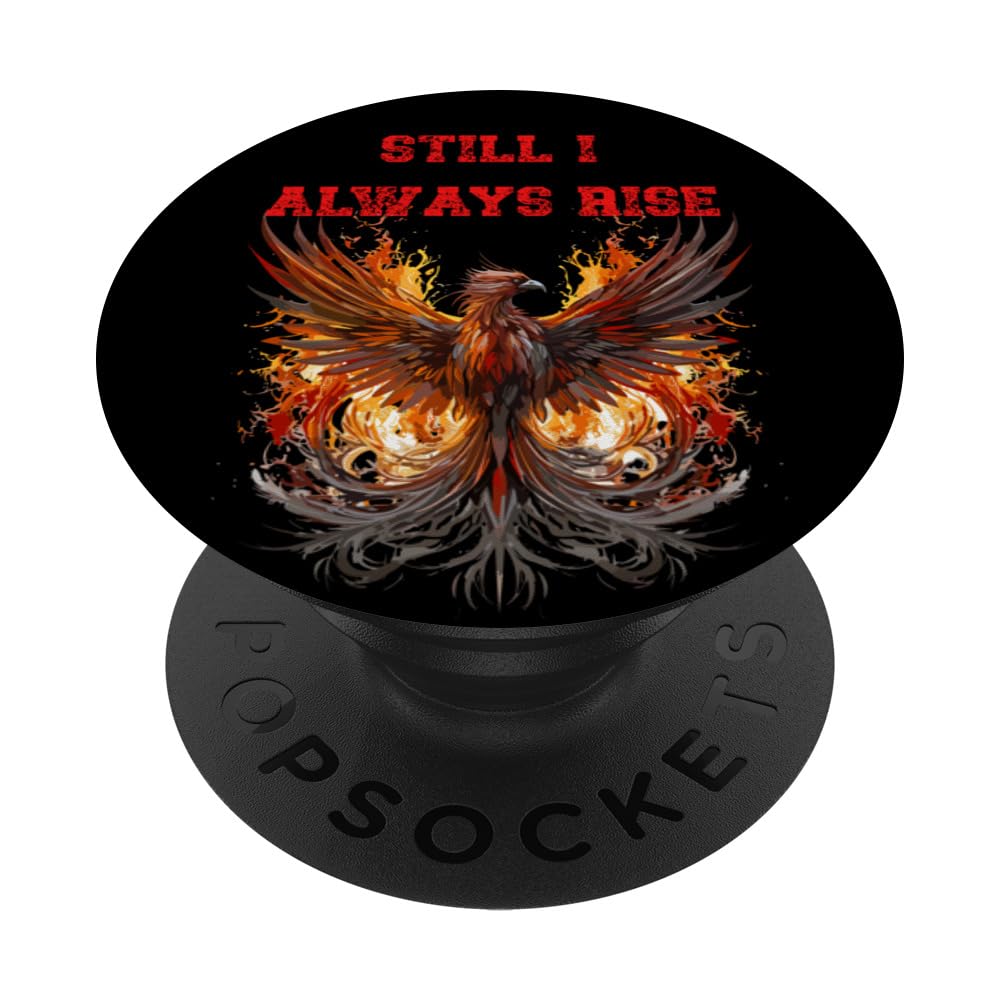 Phoenix Rising Renewal Resurrection Rebirth New Beginning PopSockets Swappable PopGrip, Black