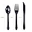 FULING [300 Combo Box] Black Plastic Forks Spoons Knives Heavyweight Utensils Disposable Silverware Heavy Duty Cutlery Set