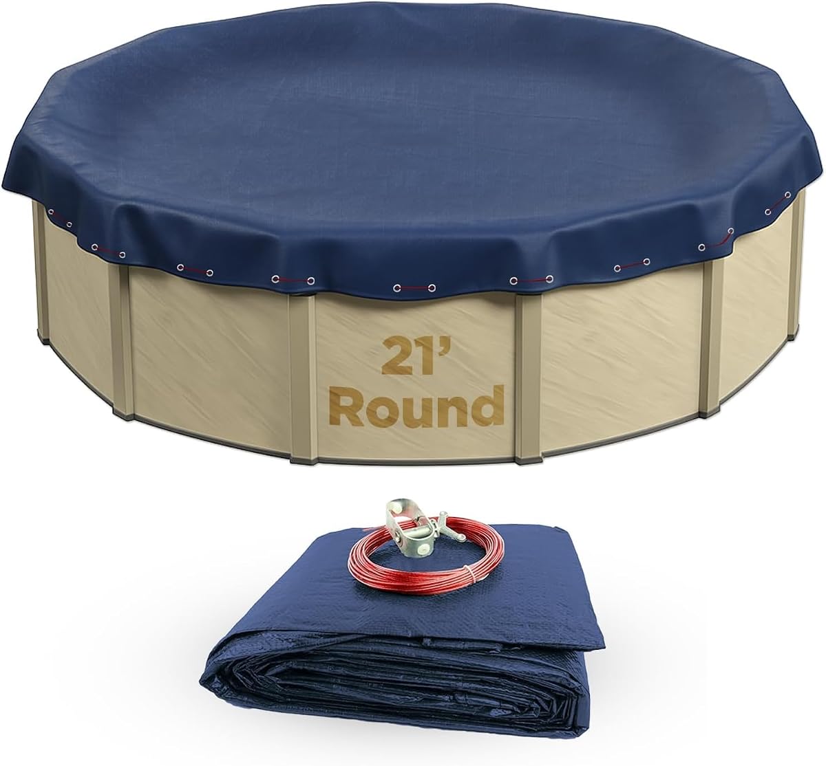 Buffalo Blizzard Deluxe 21 ft Round Winter Pool Cover | Blue/Black