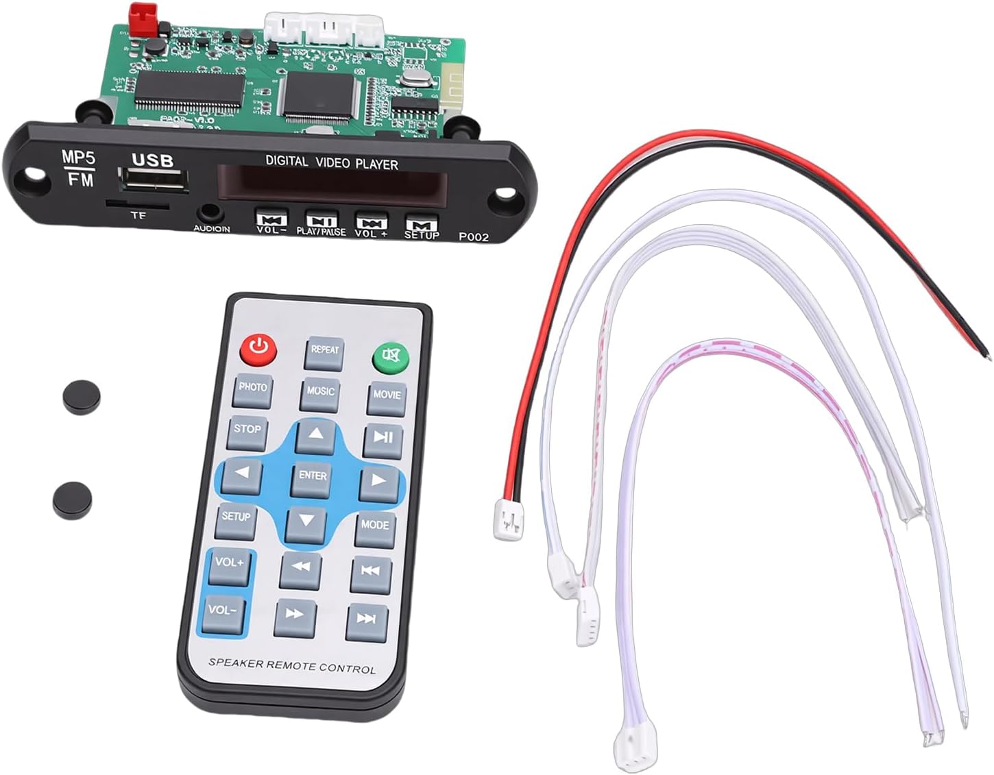 Audio Decoding Board, Bluetooth 5.4 HD MP5 MP3 MP4 Format Decoder Module Amplifier Decoding 1080P Video Audio Player with Remote Control