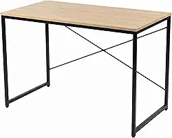 Mesa de Escritório Escrivaninha Industrial Reforçada com Estrutura em Metal MDF Home Office Duoffice DuoDesk120x60 (Madeira)
