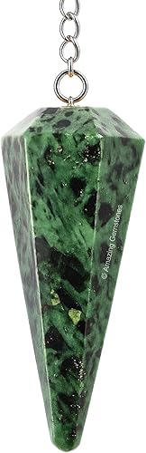 Vista 21 de Péndulo de cristal para adivinación - Cristales de radiestesia certificados y piedras curativas para el equilibrio del chakra y meditación - Mejora