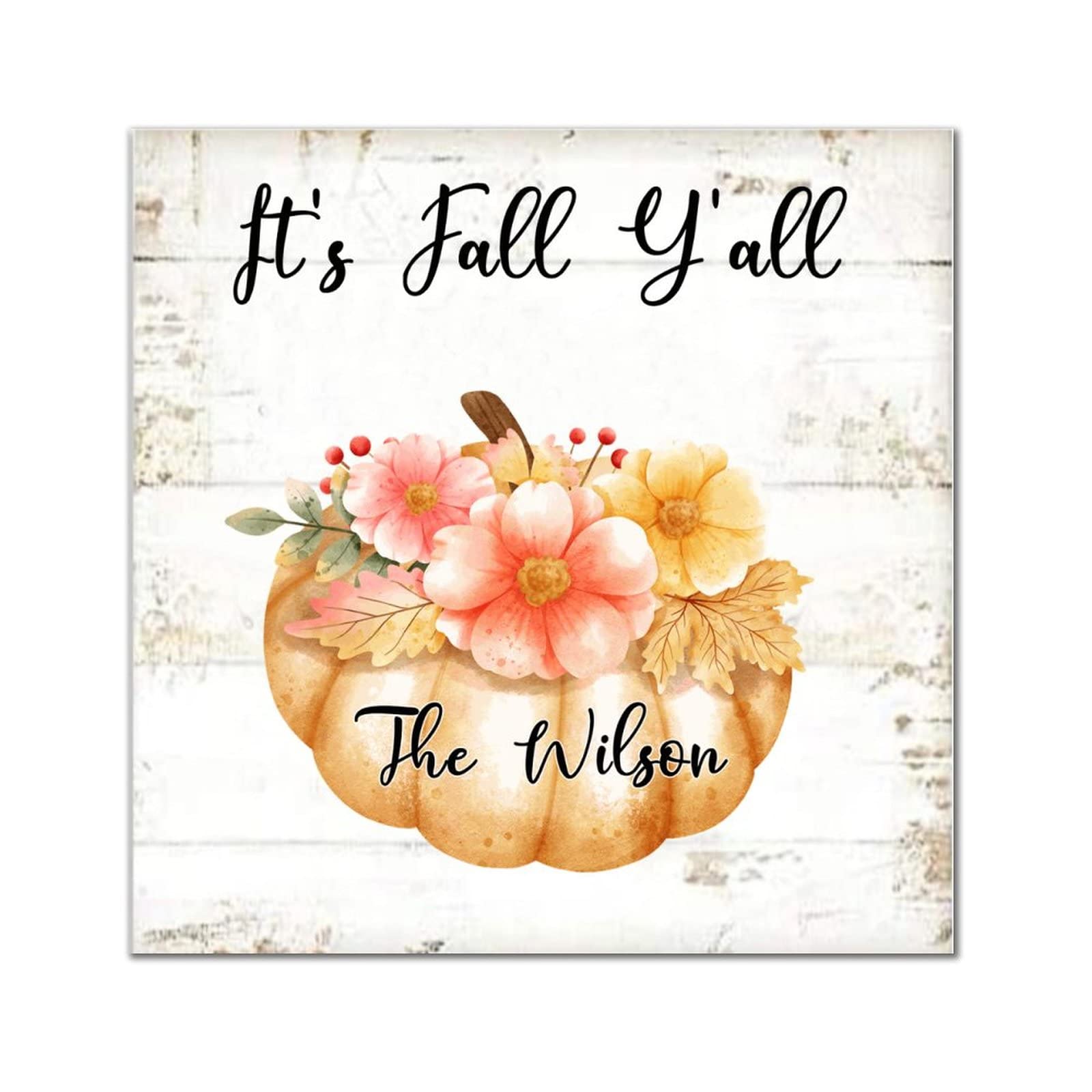 Panneau en bois d'automne et plaque personnalisée à offrir en cadeau de pendaison de crémaillère