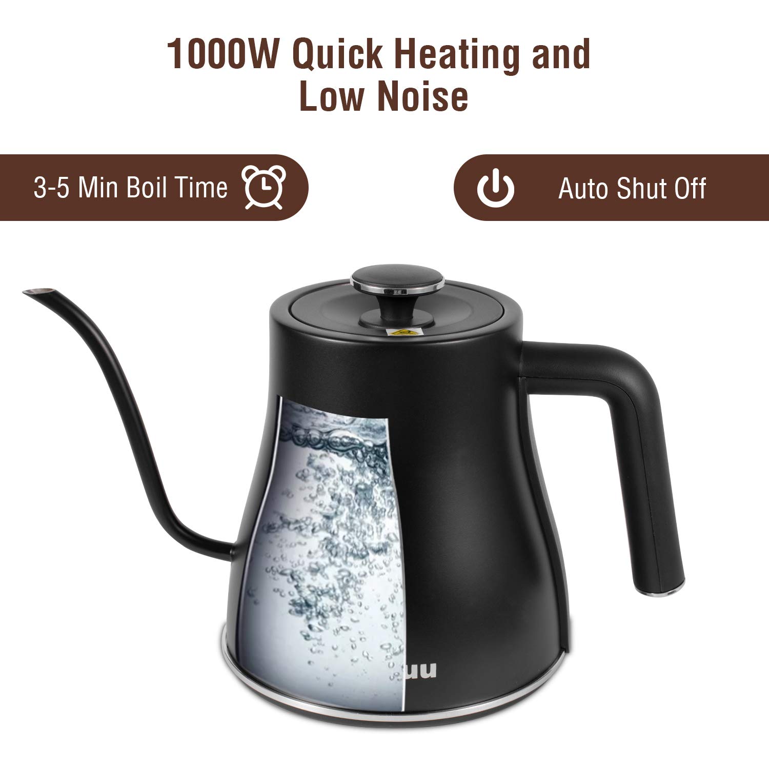 Jocuu Electric Gooseneck Kettle Temperature Variable Control Kettle, PourOver Coffee Tea Kettle