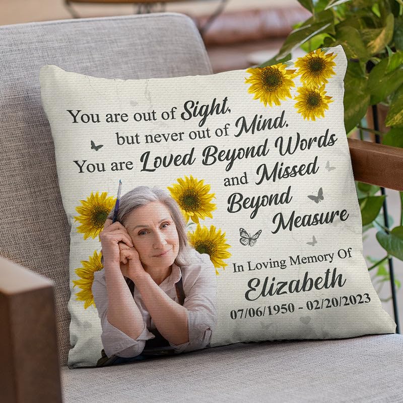Pawfect House You're Never Out of My Mind, Personalized Memorial Pillows with Pictures Gifts for Loss of Loved One (Insert Included), Memorial Gifts, Sympathy Gifts for Loss of Mom Dad, Grief Gifts