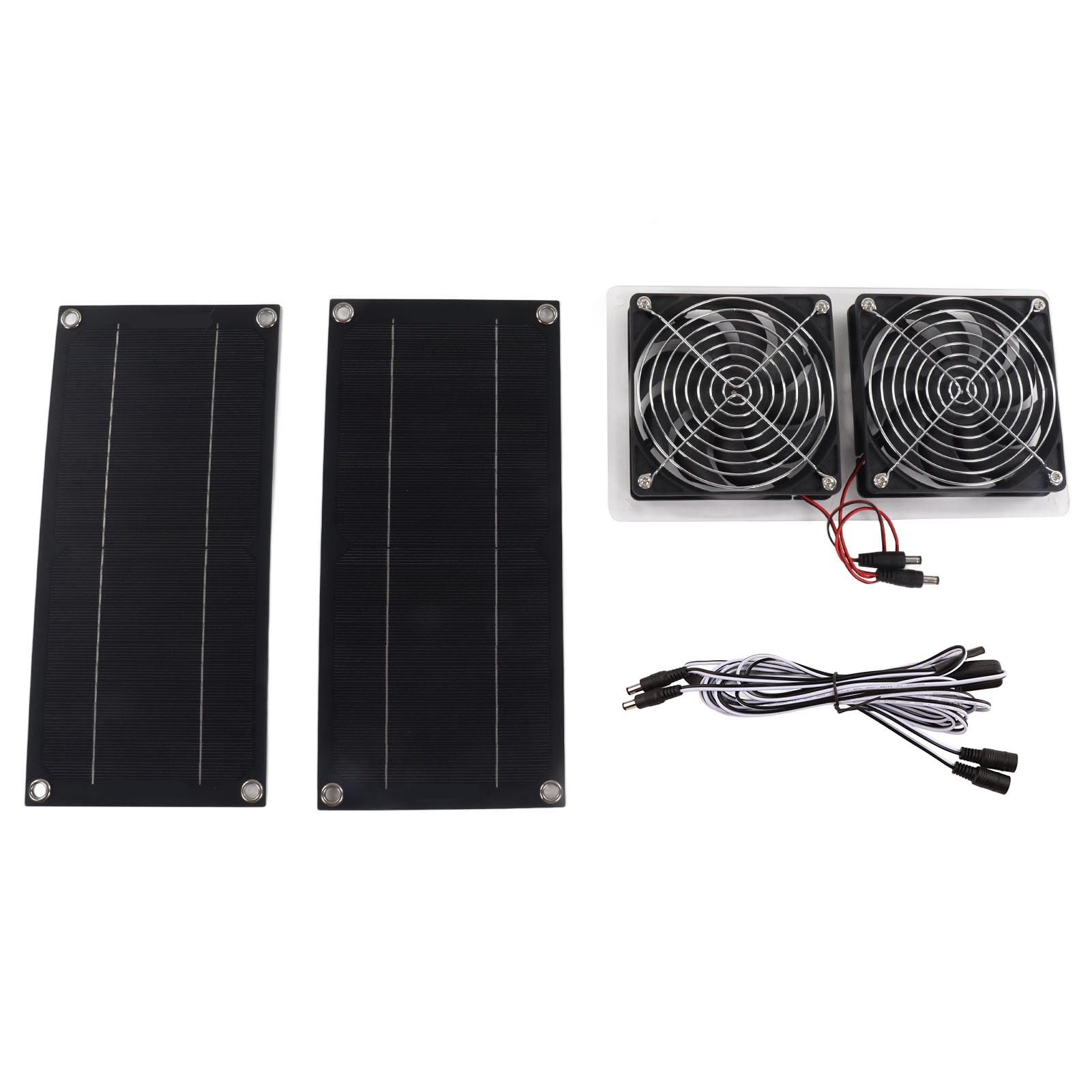 Kit di ventola a pannello solare, estrattore solare durevole, impermeabile, per serre, capannoni, 100 W, 12 V (doppio pannello)