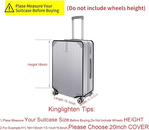 Miniatura 2 de Kinglighten Funda protectora de equipaje de PVC transparente de plástico para maleta, protectores de viaje para equipaje, Transparente, Viajes