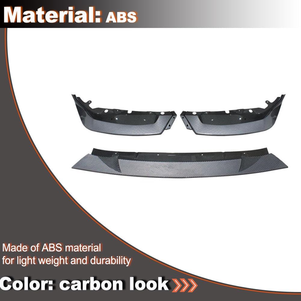 MCARCAR KIT Carbon Look Front Lip for BMW G87 M2 Coupe 2-Door 2022-2024 ABS Front Bumper Lip Chin Spoiler Splitter Protector Factory Outlet 3pcs/Set