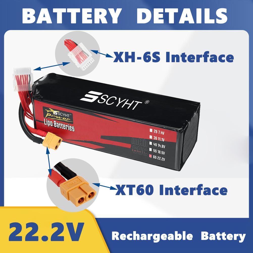 Akumulator Lipo 6S 22,2 V 10000 mAh 9500 mAh 9000 mAh Akumulator zamienny 22,2 V Akumulator litowy do zdalnie sterowanego drona do silników 50 W - 220 W,22.2v9000mah 1pack